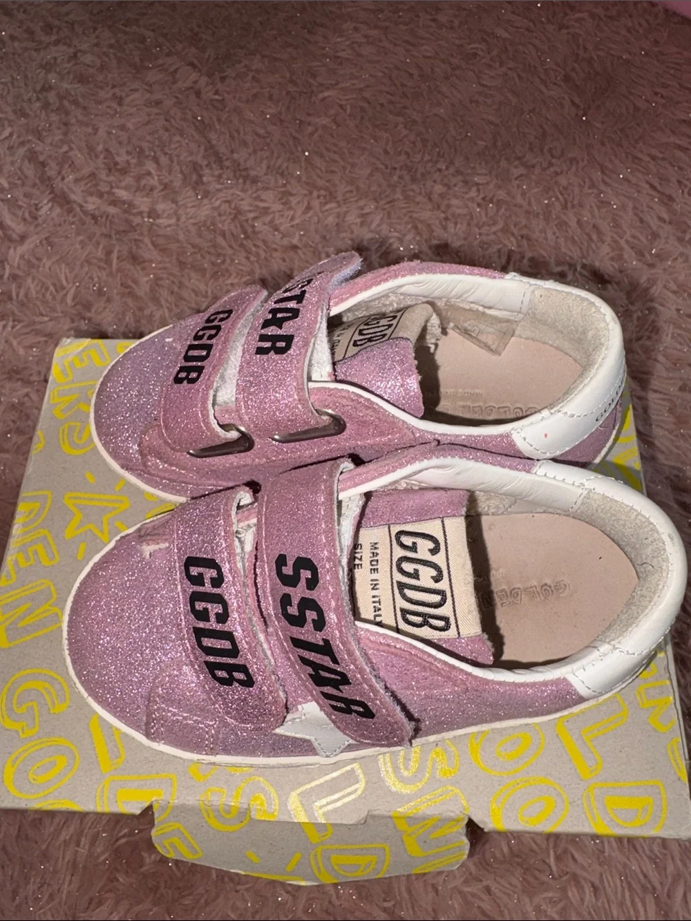 Golden Goose Kids SSTAR Glitter Velcro Sneakers - Pink